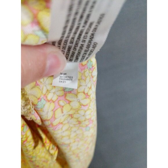 WILD‎ FABLE Womens Dress Large Yellow Floral Tie-Front Fit & Flare Woven Slits - Picture 10 of 11